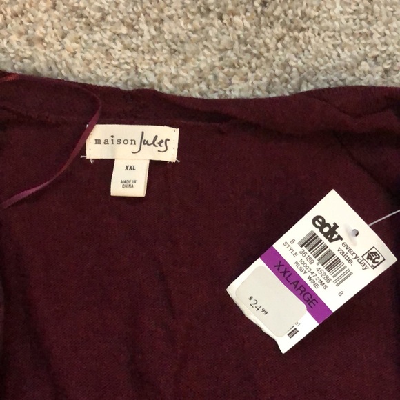 NEW Maison Jules Maroon Cardigan Sweater - Picture 5 of 6